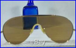 Vintage Lunettes de soleil Ray-ban B&L Wings L1376 Gold Brown Lenses 80's