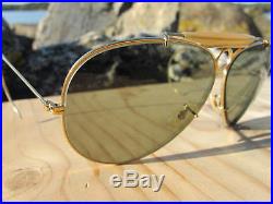 Vintage Ray Ban B&L Bullet Hole Green Changeables circa1960's Aviator Sunglasses