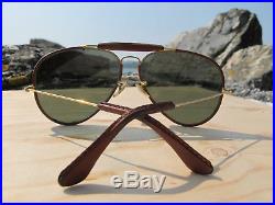 Vintage Ray Ban B&L Outdoorsman Leathers G15 Aviator Sunglasses 80s