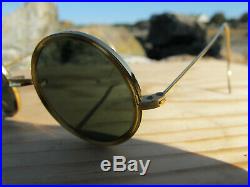 Vintage Ray Ban B&L U. S. A. Cheyenne G15 Grey/Green Lense wire loops Sunglasses