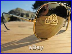 Vintage Ray Ban B&L U. S. A. Diamond Hard N. O. S. 24K GP Ulta Deep Groove Aviators