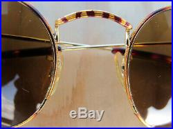 Vintage Ray Ban B&L U. S. A. John Lennon Round Metal Tortuga B15 Lenses Sunglasses