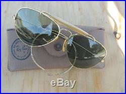 Vintage Ray Ban B&L U. S. A. L. I. C. Green Changeables ODM 70's Aviator Sunglasses
