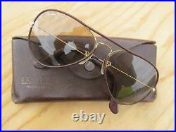 Vintage Ray Ban B&L U. S. A. Leathers Changeables Aviators Sunglasses 1980's
