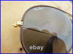Vintage Ray Ban B&L U. S. A. Leathers Changeables Aviators Sunglasses 1980's