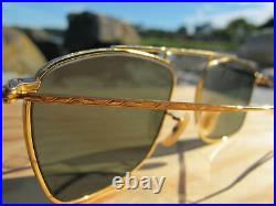 Vintage Ray Ban B&L U. S. A. Pinpoint Etched W1698 G15 Grey/Green Lenses Aviators