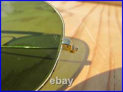 Vintage Ray Ban B&L U. S. A. RB3 True Green Lenses ODM Aviator Sunglasses 1980's