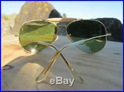 Vintage Ray Ban B&L U. S. A. RB3 True Green Lenses Outdoorsman Aviator Sunglasses