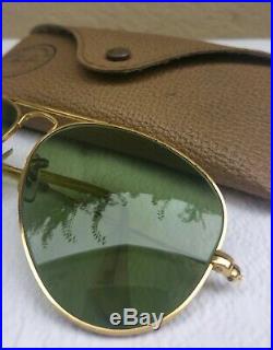 Vintage Sunglasses Ray-ban B&L LIC Aviator LIC Arista Frame RB-3 Lenses 70's