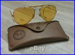 Vintage paire de lunettes de soleil RAY-BAN RAYBAN Outdoorsman AMBERMATIC 1970's