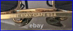 Vintage ray ban Bausch Lomb Or Aviator Lunettes de Soleil Gris Lentille Étui