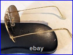 Vintage ray ban Bausch Lomb Or Aviator Lunettes de Soleil Gris Lentille Étui