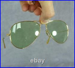 °Vintage sunglasses Ray-Ban B&L Aviator 5814 Photochromic green Lenses 70's