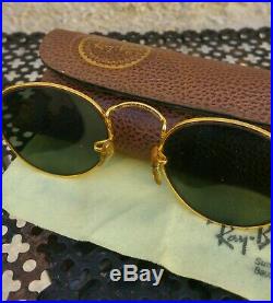 °Vintage sunglasses Ray-Ban B&L Bausch and Lomb Round métal W1573 Gold 90s