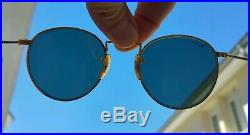 °Vintage sunglasses Ray-Ban B&L Bausch and Lomb Round métal W1573 Gold 90s