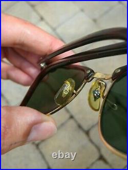 °Vintage sunglasses Ray-Ban B&L Clubmaster Dark tortoise W0366 G-15 90s
