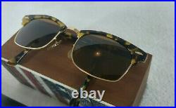 °Vintage sunglasses Ray-Ban B&L Clubmaster Yellow tortoise W1483 B-15 90s