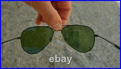 °Vintage sunglasses Ray-Ban B&L LIC Aviator LIC Black Frame RB-3 lenses 70's