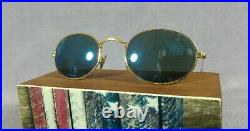 °Vintage sunglasses Ray-Ban B&L Oval métal W1862 Arista Blue mirror lenses 90's