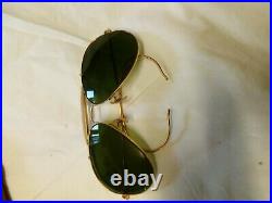 #yd# ancienne lunettes de soleil militaire aviateur Ray-Ban USA plaquée or